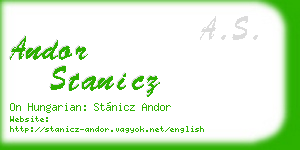 andor stanicz business card